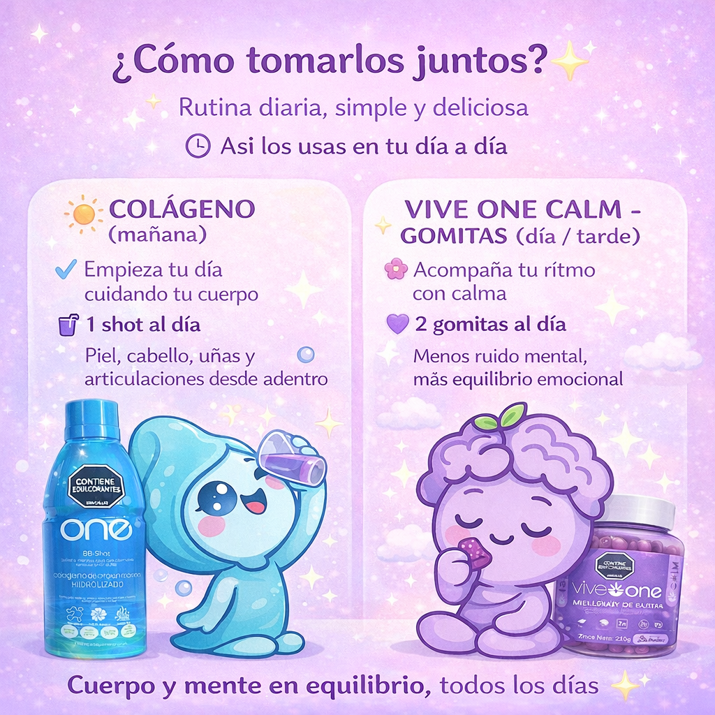 1 vive  Calm + 1 Colágeno One: Calma mental + nutrición diaria