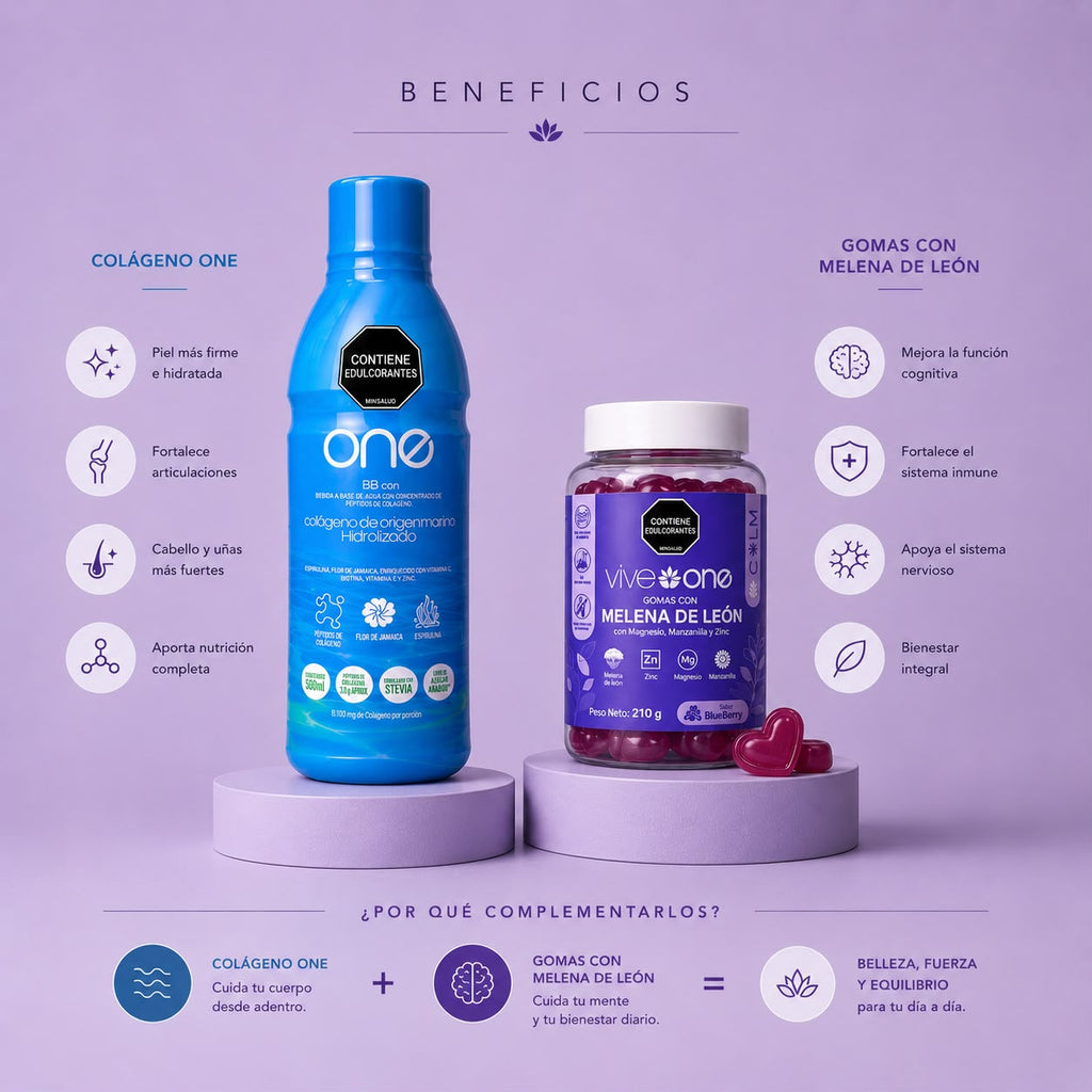 Combo Bienestar · Calma mental + Nutrición de piel | 1 mes